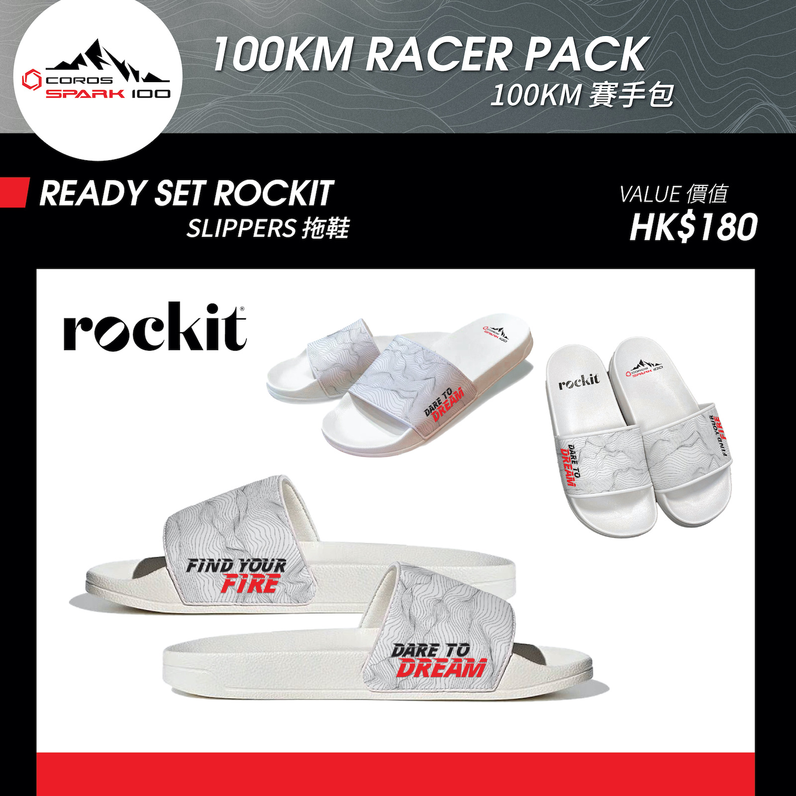 READY SET ROCKIT - 拖鞋 (價值 HK$180)